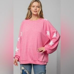 Easel Los Angeles Barbie Pink Star Sweatshirt Size Small
